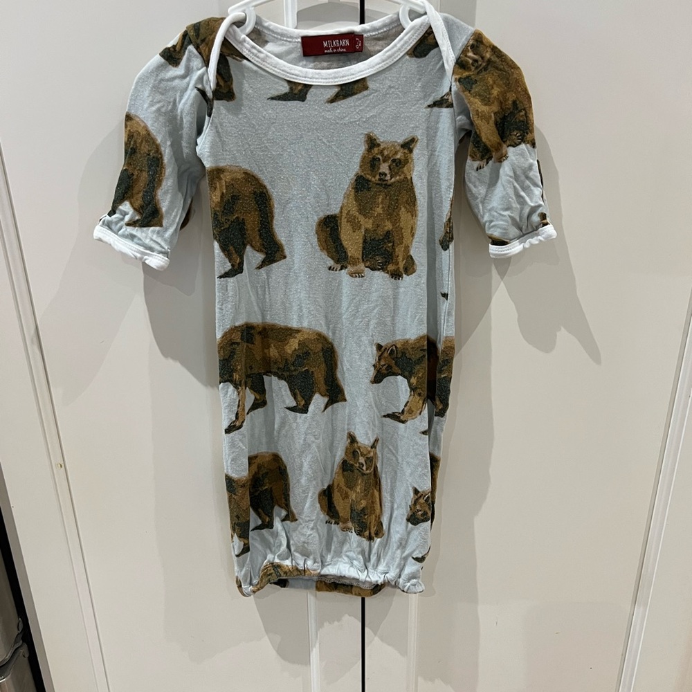 Milkbarn bamboo Brown bear baby sleepsack 0-3m